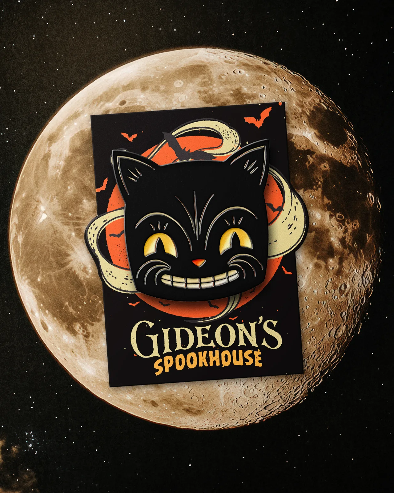 Black Cat Glow In The Dark Pin!